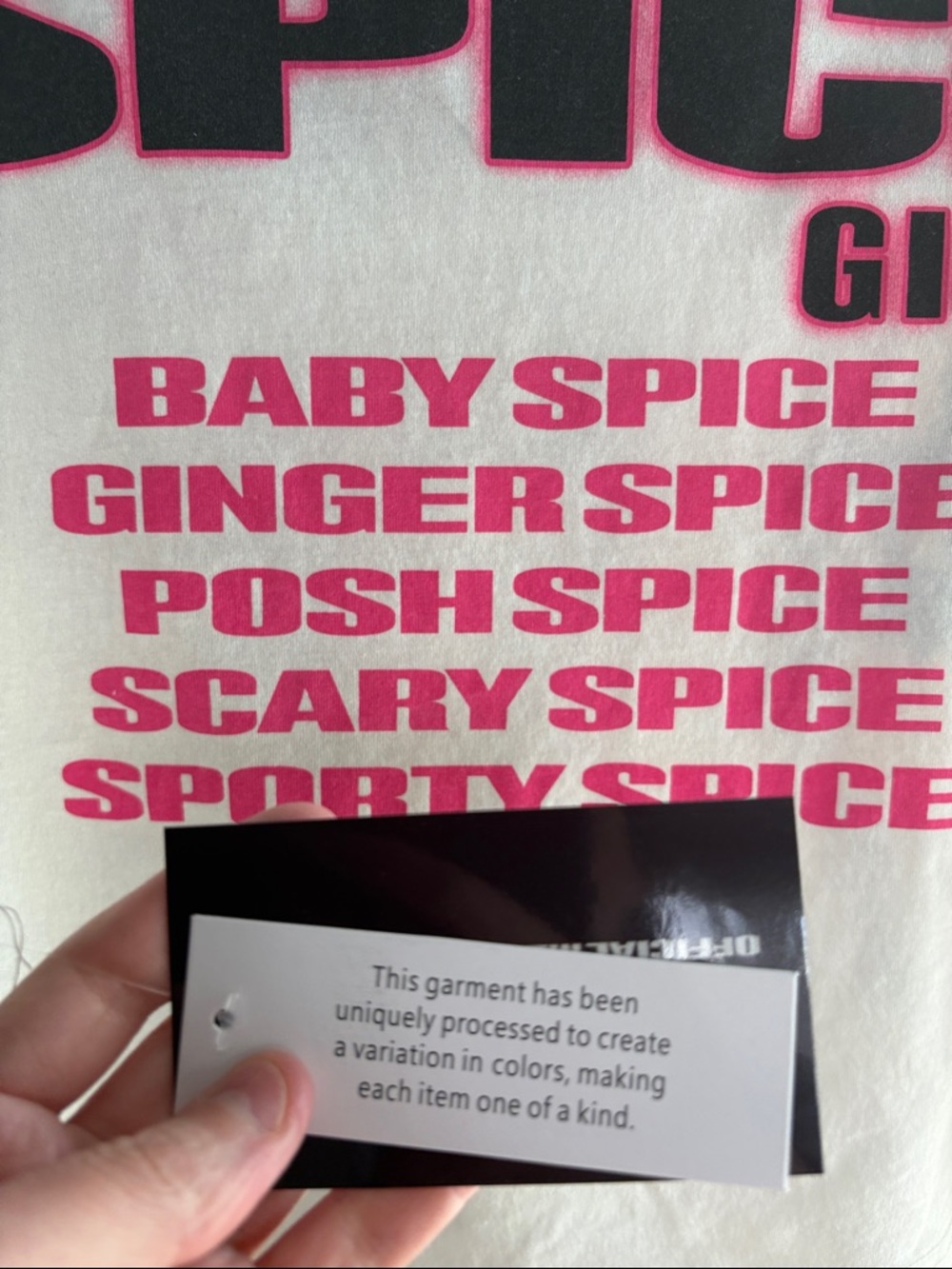 Spice Girls Graphic Tee crop top white White with Pink & Black Y2K - Picture 4 of 5